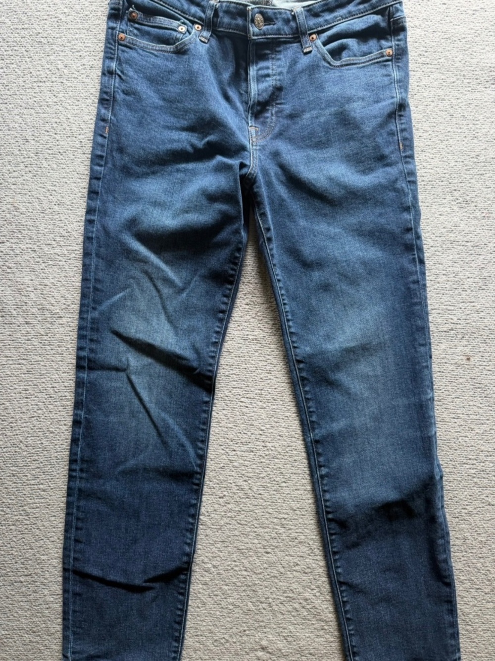 Women's Express Slim Straight Jeans 32x32 Dark Wash Denim Mid Rise Classic